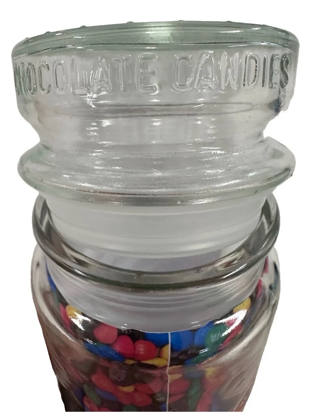 Vintage M&M's Mars 1984 Los Angeles LA Olympic Games Glass Candy Jar 7.75